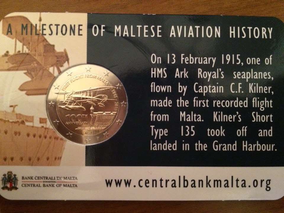 2015 год, 100 лет первому авиаполёту с Мальты